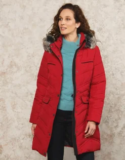 Hot Parka longue rouge Doudounes|Parkas