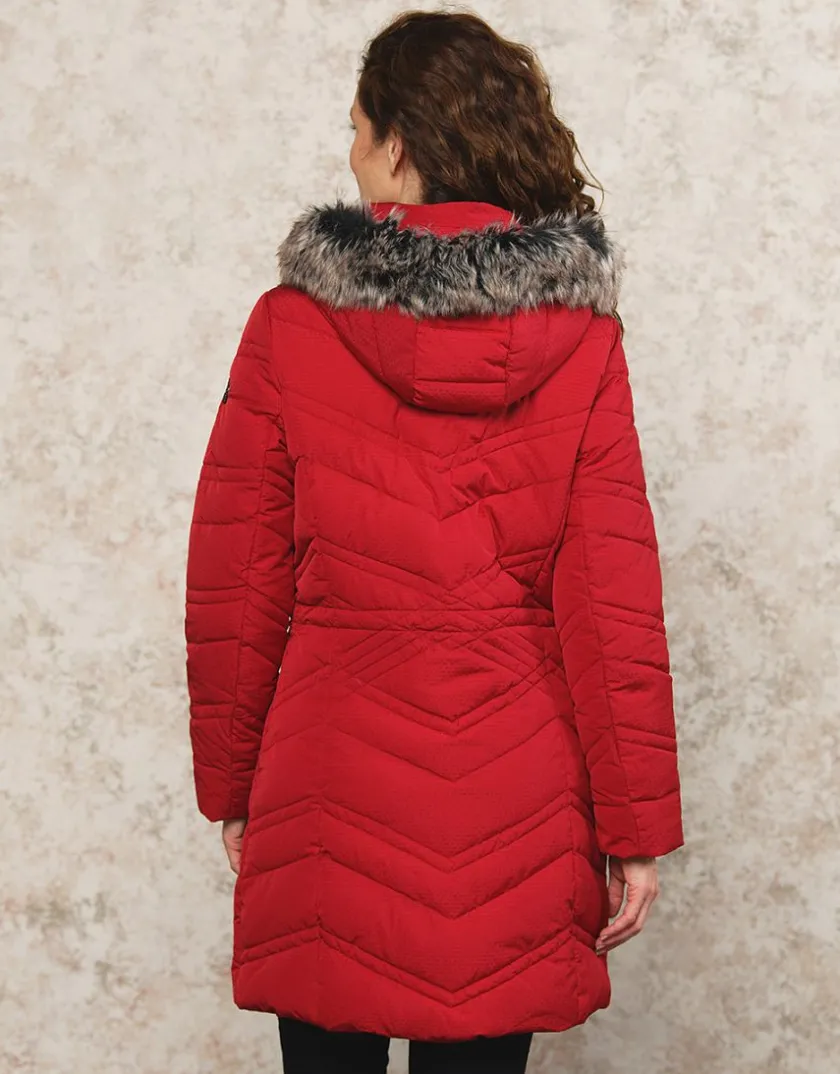 Hot Parka longue rouge Doudounes|Parkas