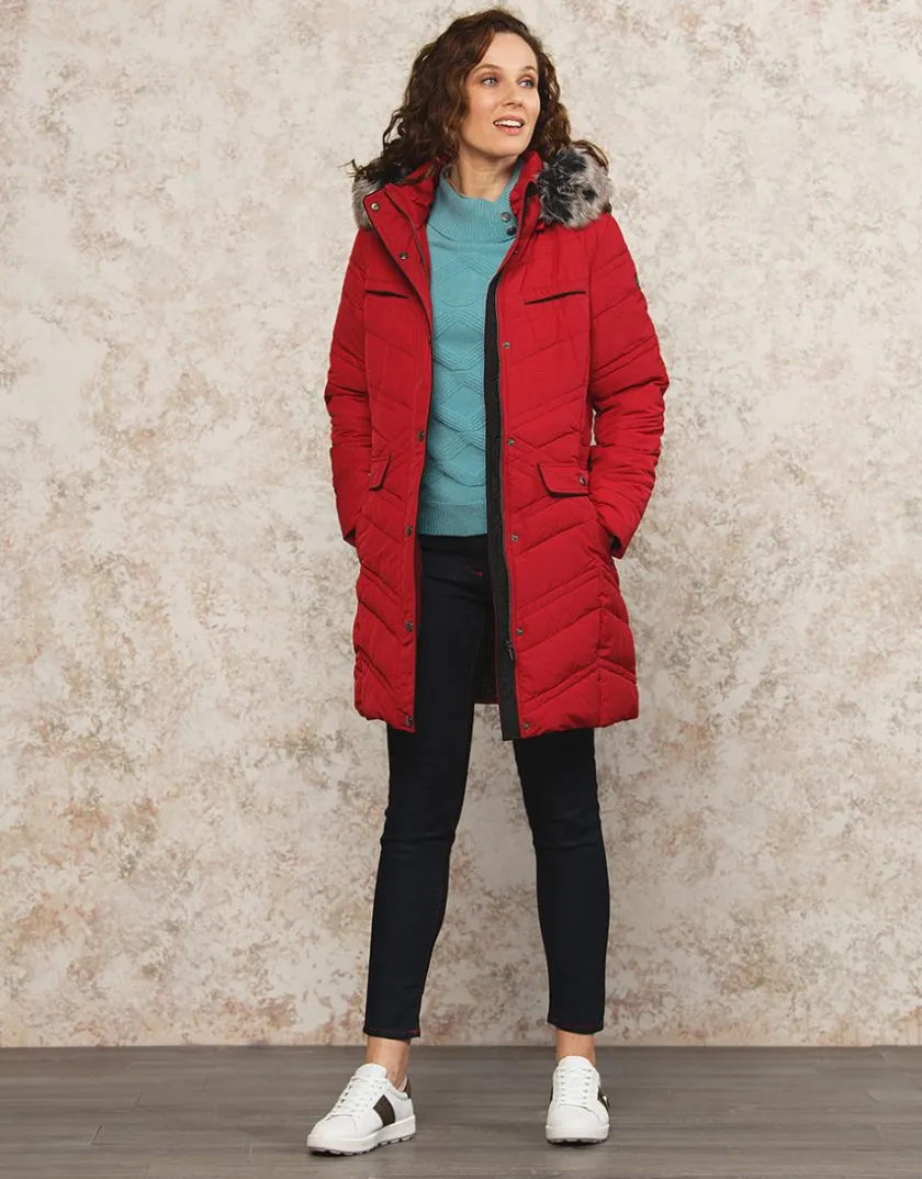 Hot Parka longue rouge Doudounes|Parkas