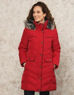 Hot Parka longue rouge Doudounes|Parkas