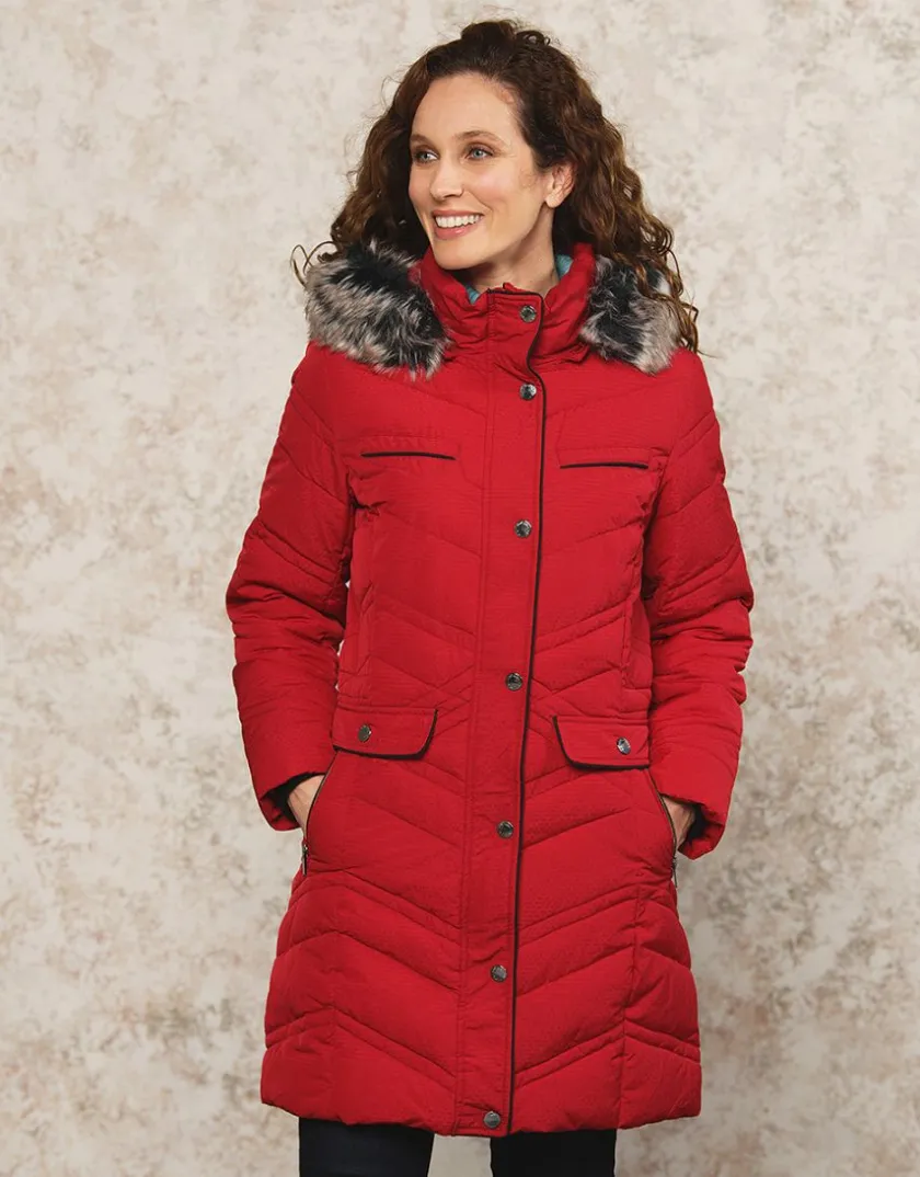 Hot Parka longue rouge Doudounes|Parkas
