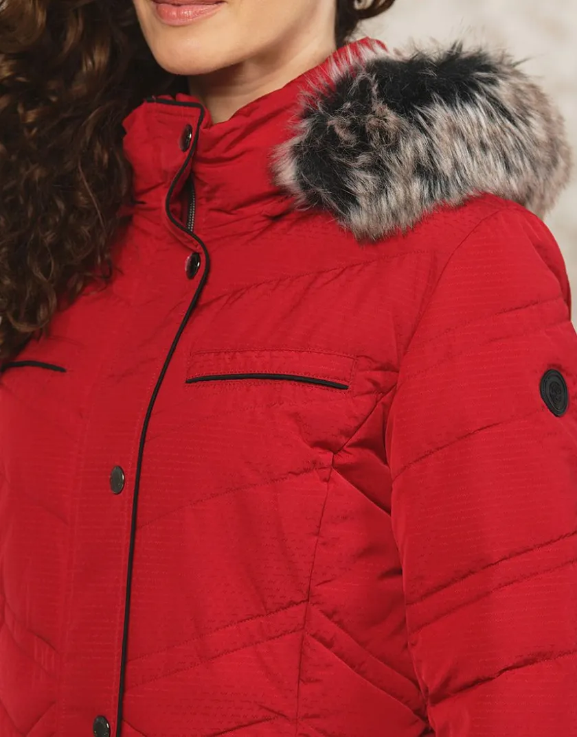 Hot Parka longue rouge Doudounes|Parkas