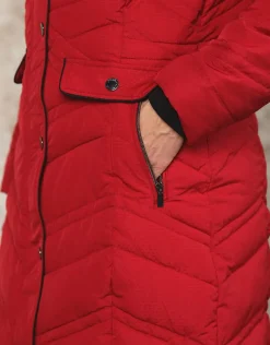 Hot Parka longue rouge Doudounes|Parkas