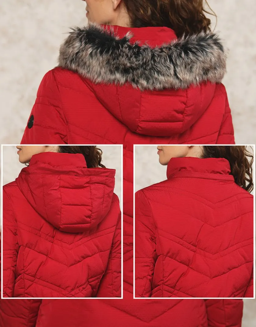 Hot Parka longue rouge Doudounes|Parkas