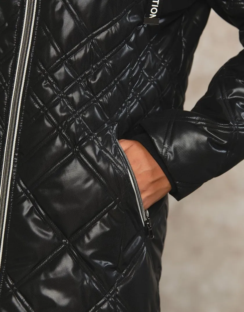 Discount Parka noire laquée Doudounes|Parkas