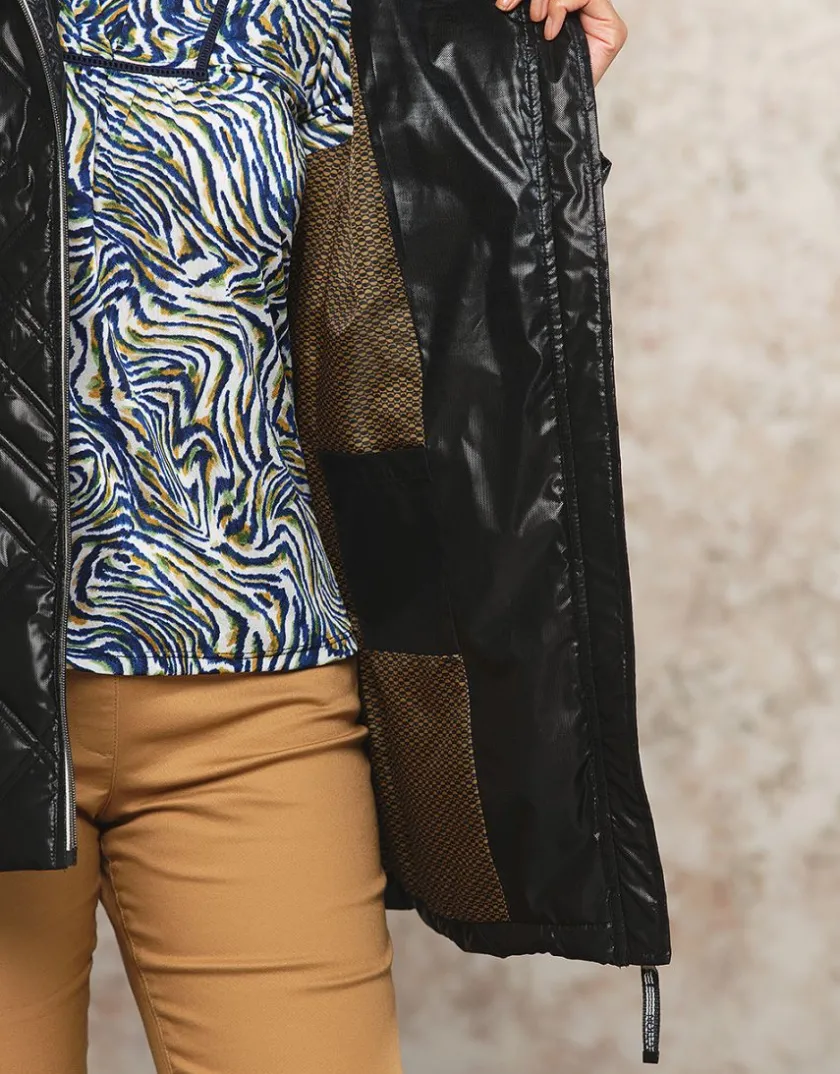 Discount Parka noire laquée Doudounes|Parkas