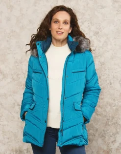 Discount Parkas longue bleue Doudounes|Parkas