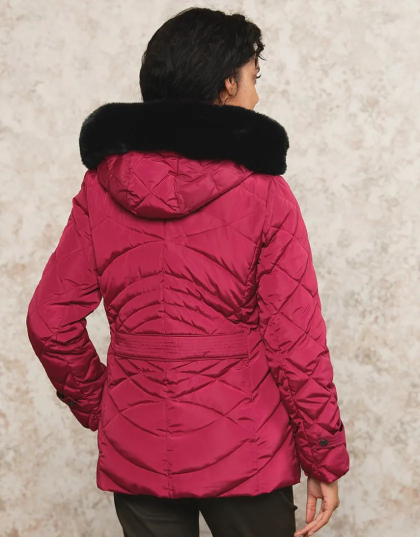 Best Parkas mi- longue fushia Doudounes|Parkas