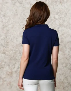 Hot Polo coton bleu marine T-shirts|Hauts