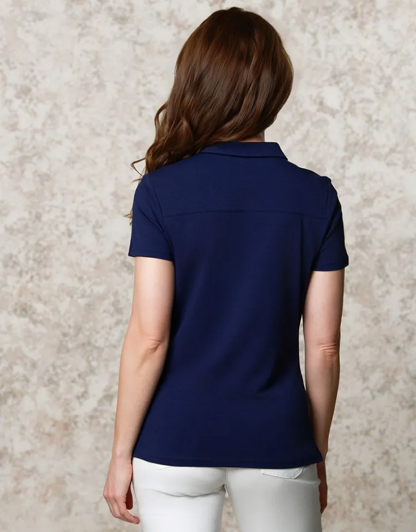 Hot Polo coton bleu marine T-shirts|Hauts
