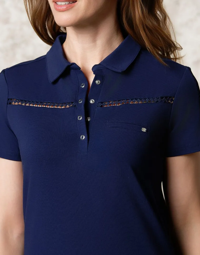 Hot Polo coton bleu marine T-shirts|Hauts