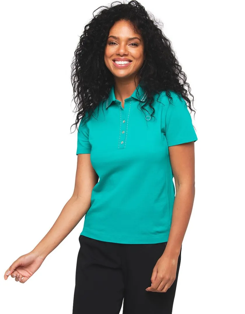 Clearance Polo vert coton T-shirts|Hauts