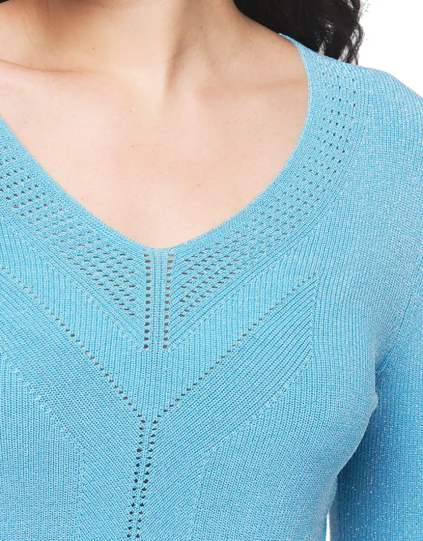 New Pull turquoise irisé Pulls|Maille