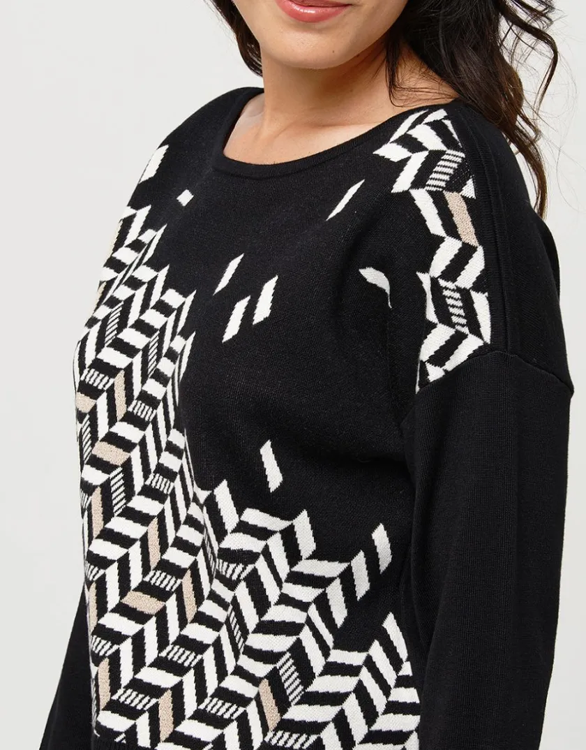 Clearance Pull ample à chevrons Pulls|Maille