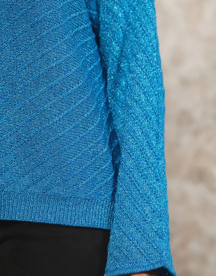 Outlet Pull ample bleu métallisé Pulls|Maille