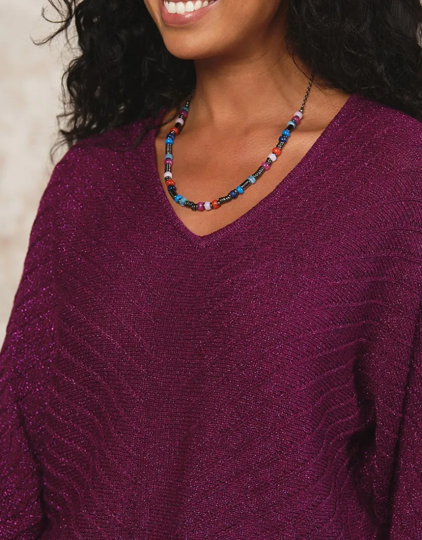 Outlet Pull ample irisé violet Pulls|Maille