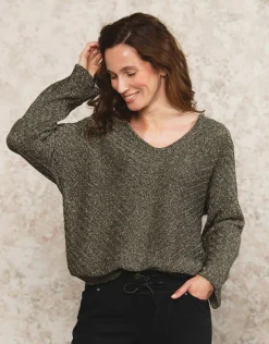 Sale Pull ample noir argenté Pulls|Maille