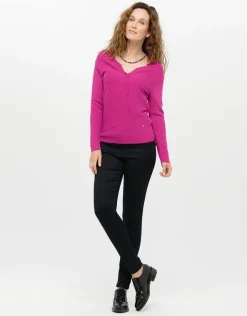 Hot Pull cache coeur rose Pulls|Maille