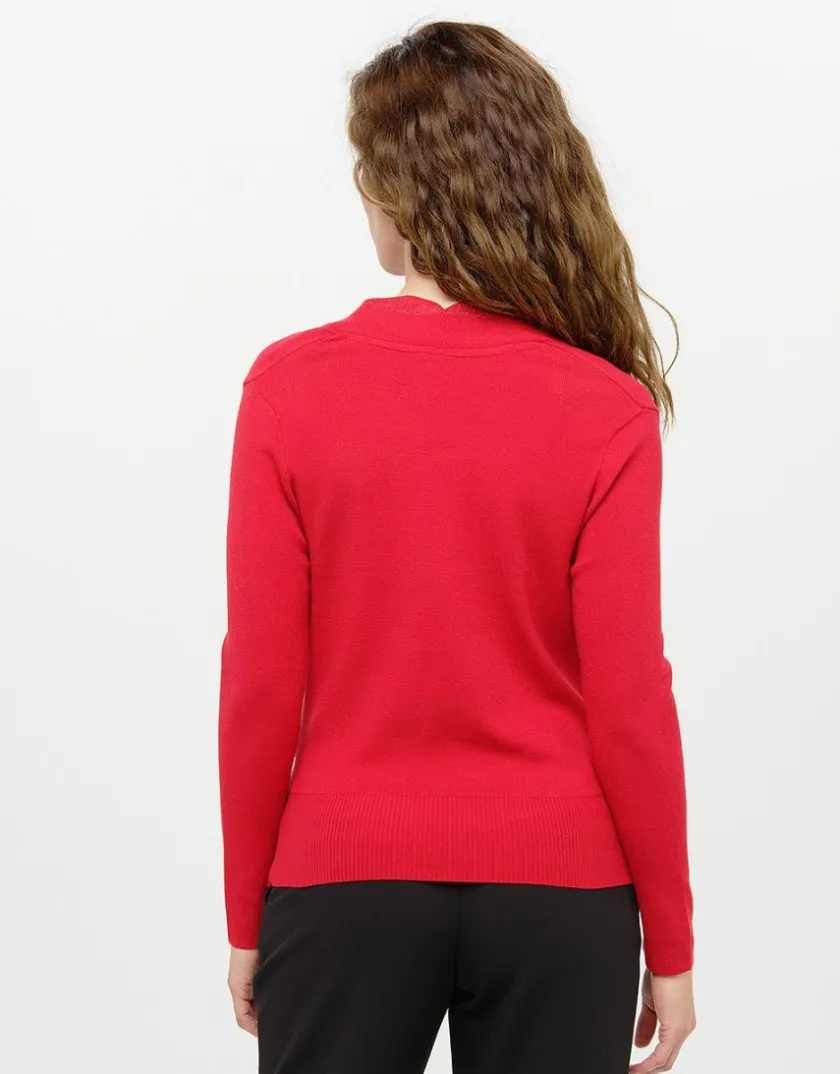 New Pull cache-coeur rouge Pulls|Maille