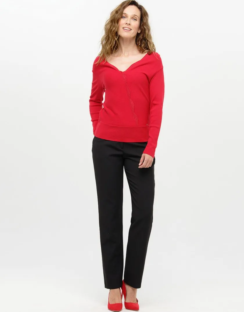 New Pull cache-coeur rouge Pulls|Maille