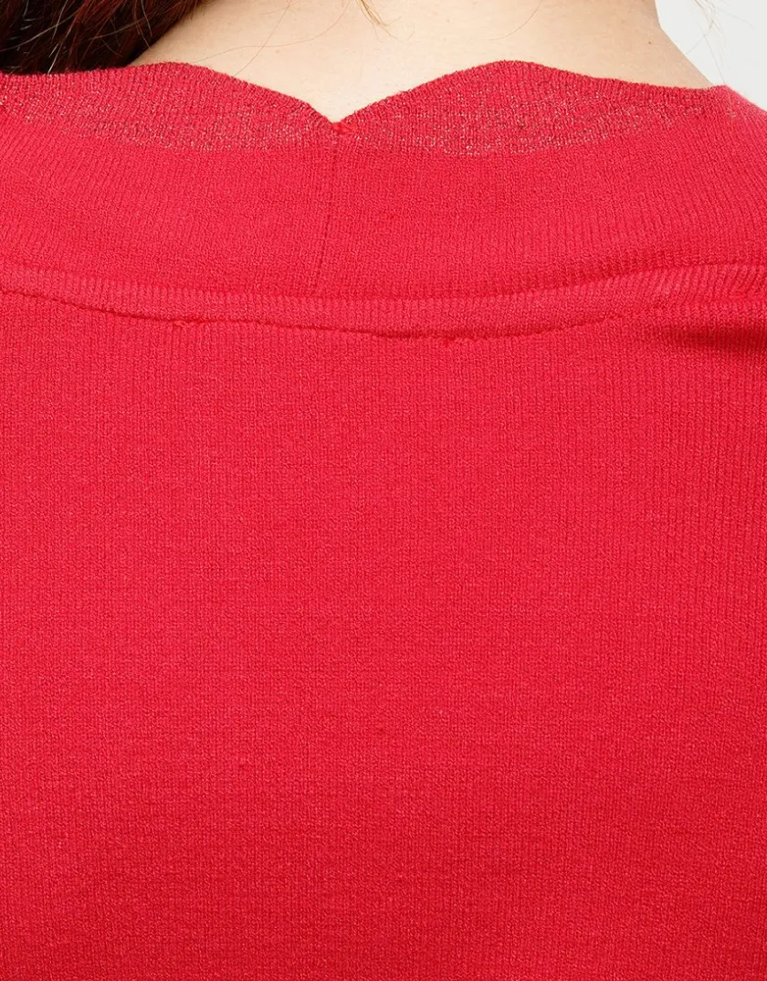 New Pull cache-coeur rouge Pulls|Maille