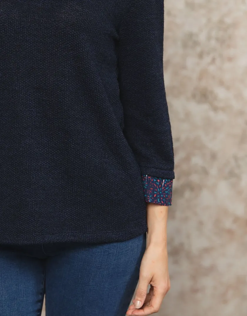 Discount Pull chemisier marine Pulls|Maille