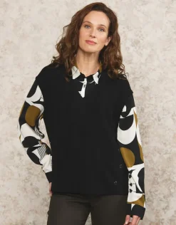 Discount Pull chemisier noir Pulls|Maille