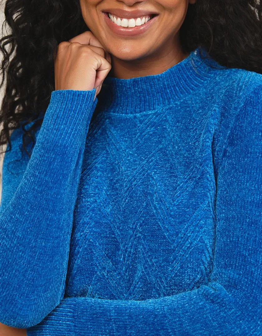 Online Pull chenille bleu roi Pulls|Maille