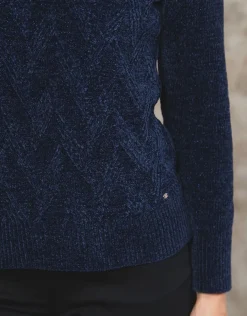 Hot Pull chenille marine Pulls|Maille