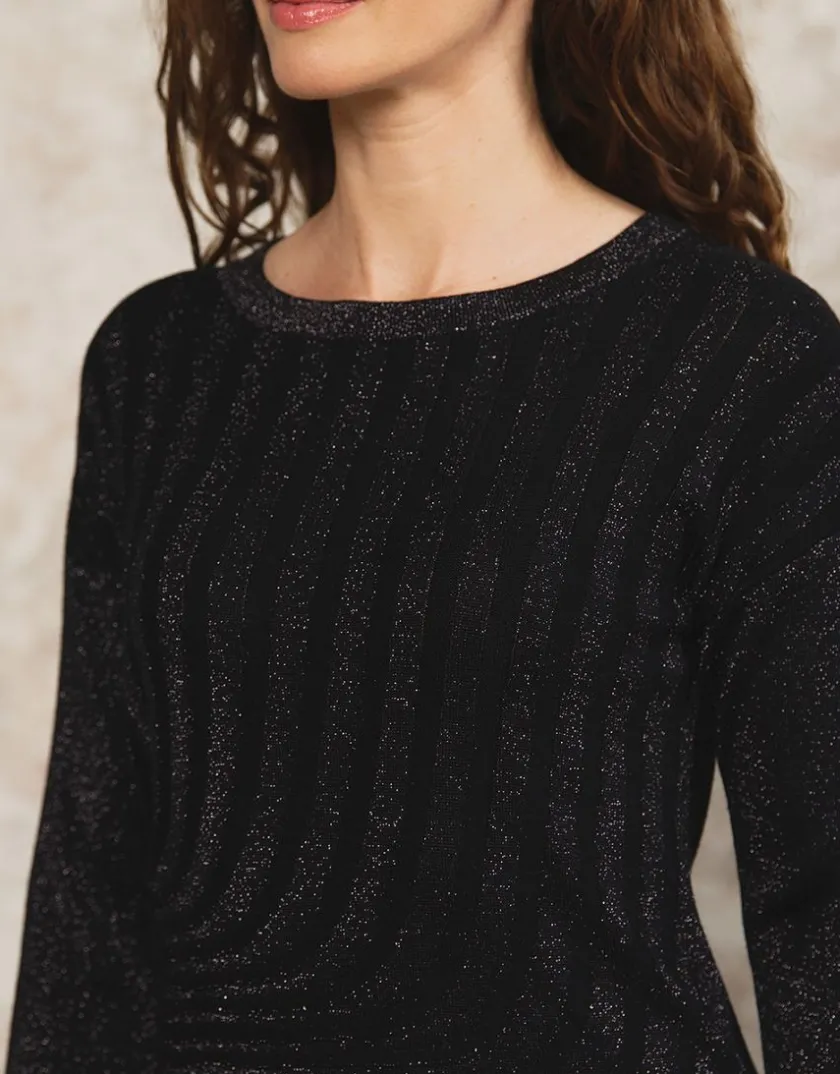 Online Pull chic brillant noir Pulls|Maille