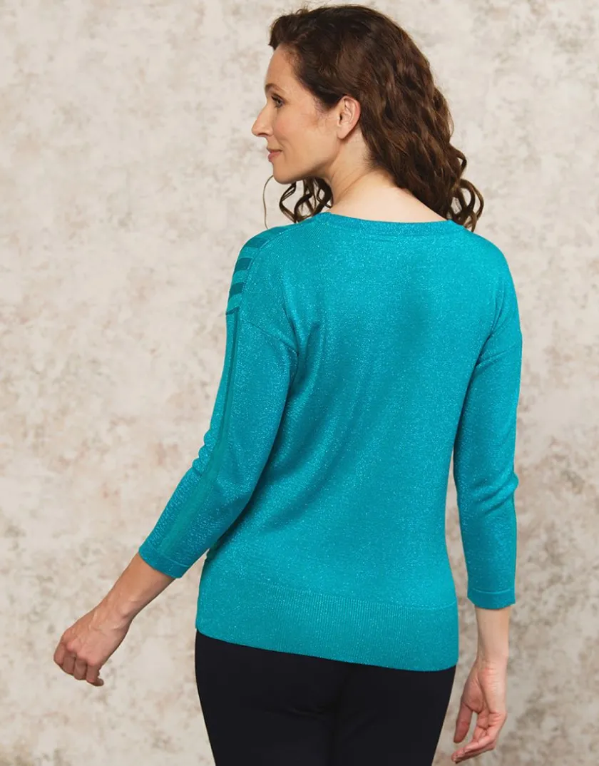 Sale Pull chic brillant vert Pulls|Maille