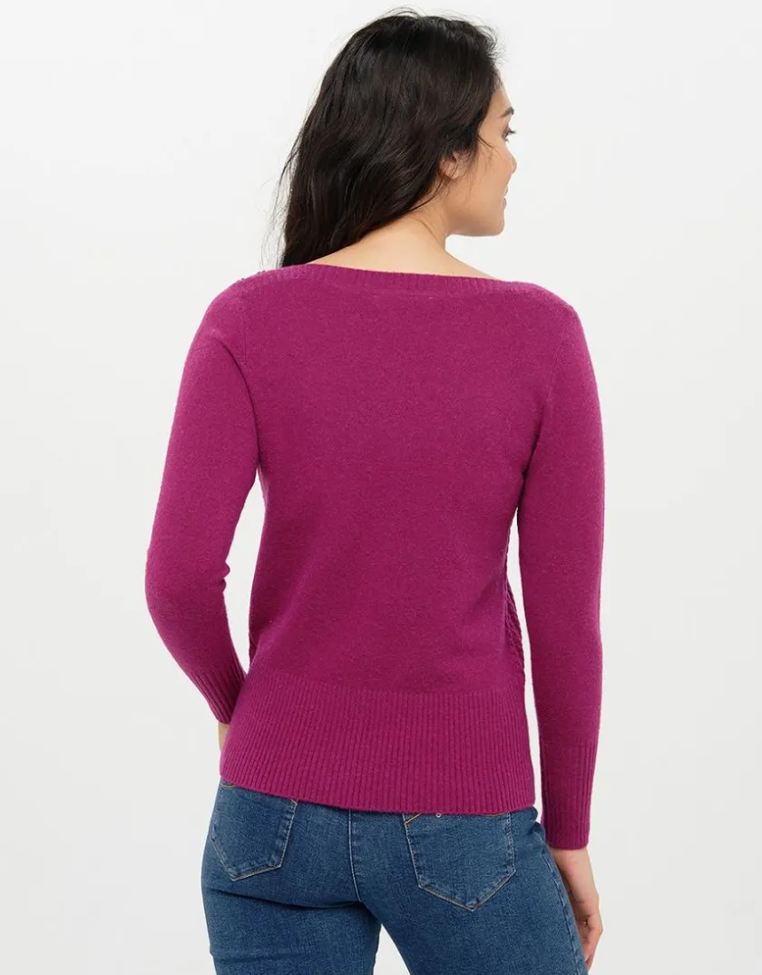 Clearance Pull col bateau prune Pulls|Maille
