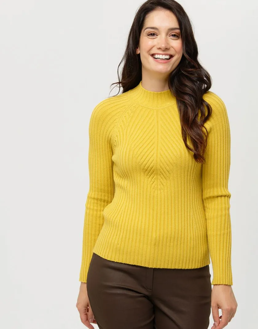 Clearance Pull col montant jaune Pulls|Maille