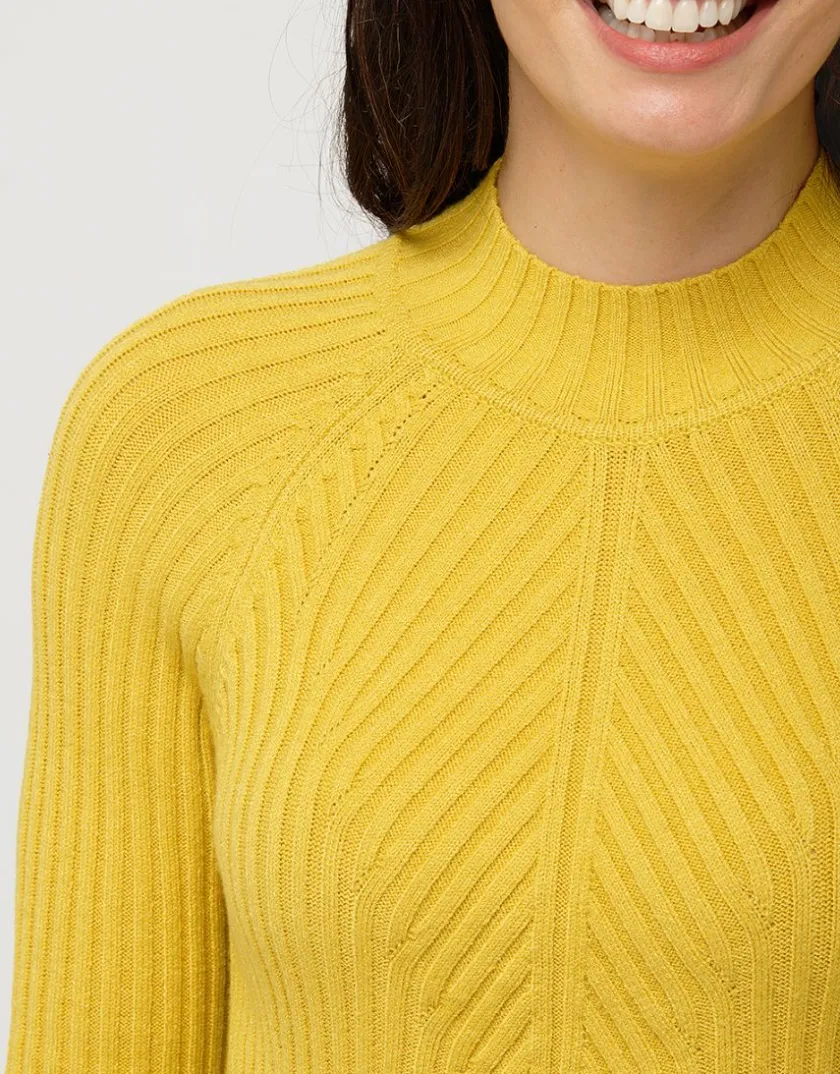 Clearance Pull col montant jaune Pulls|Maille
