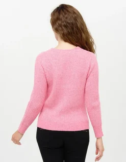 Sale Pull col V rose Pulls|Maille