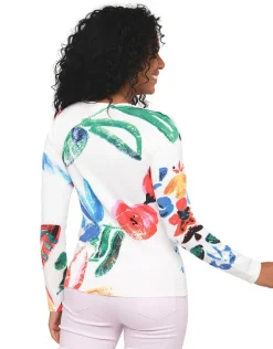Fashion Pull écru imprimé Pulls|Maille