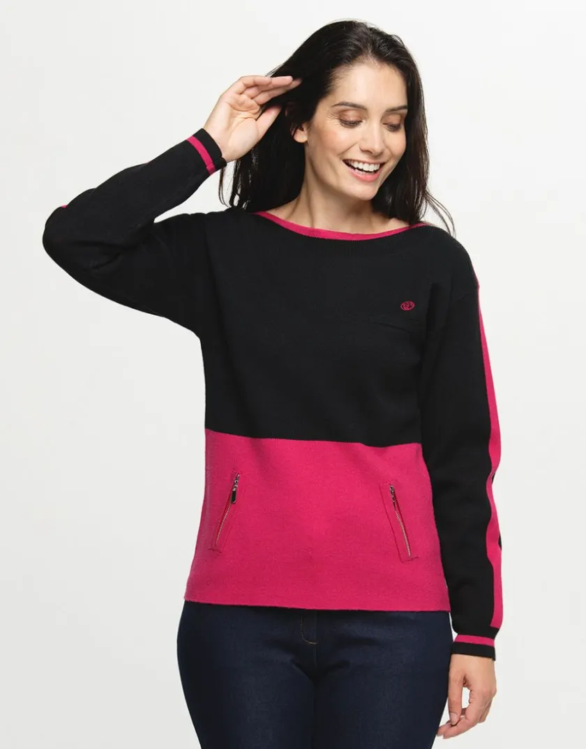 Hot Pull fuchsia milano Pulls|Maille