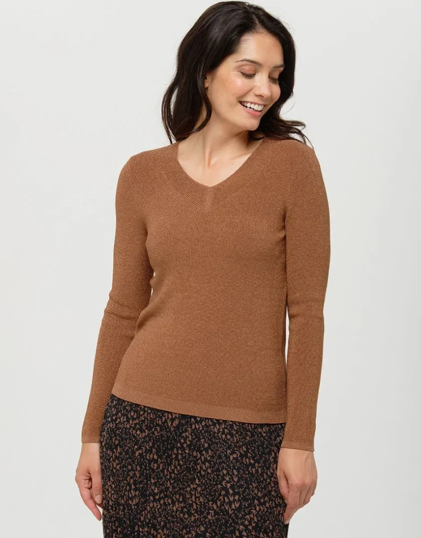 Clearance Pull irisé marron Pulls|Maille