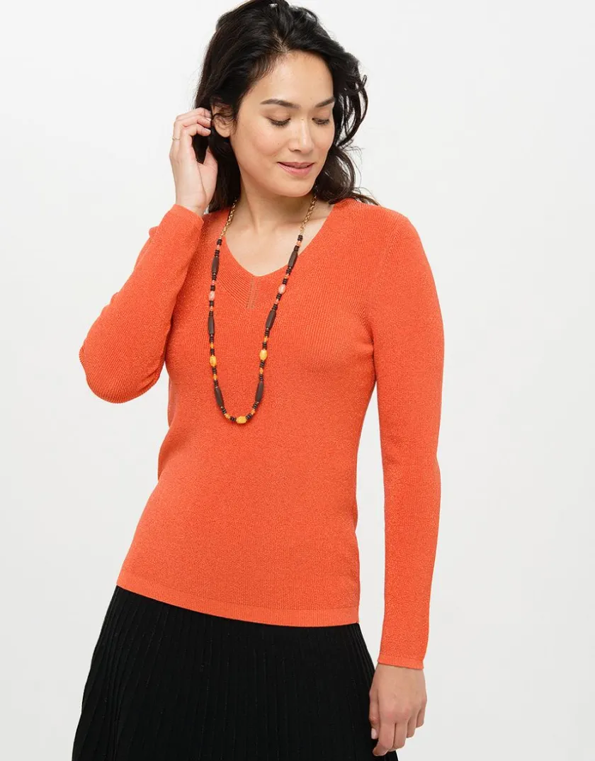 Discount Pull irisé orange Pulls|Maille