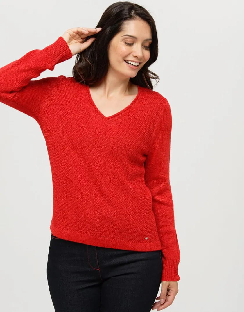 Discount Pull irisé rouge Pulls|Maille