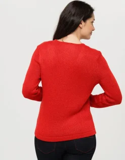 Discount Pull irisé rouge Pulls|Maille