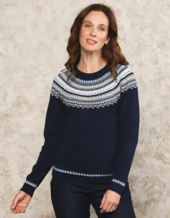 Online Pull Jacquard marine Pulls|Maille