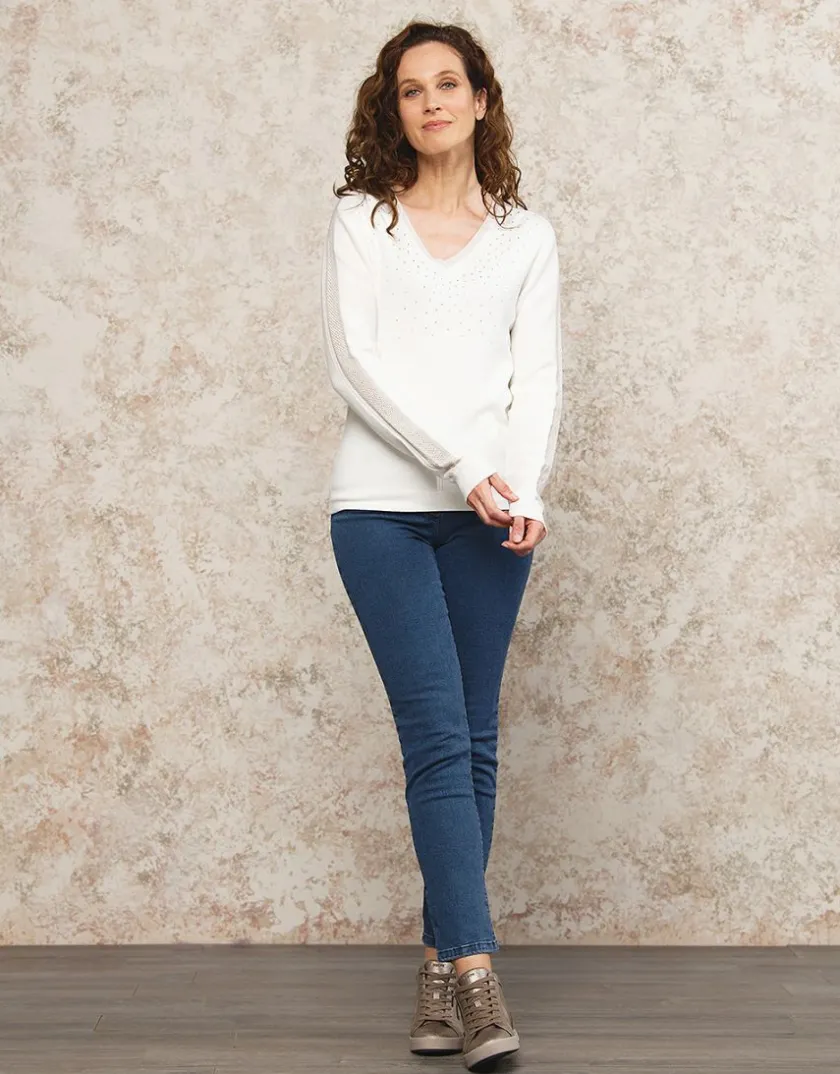 Online Pull maille strass écru Pulls|Maille