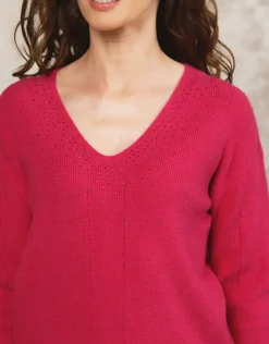 Clearance Pull mélange laine fushia Pulls|Maille