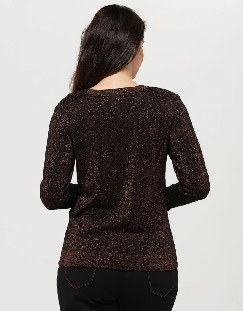 Online Pull noir cuivre irisé Pulls|Maille