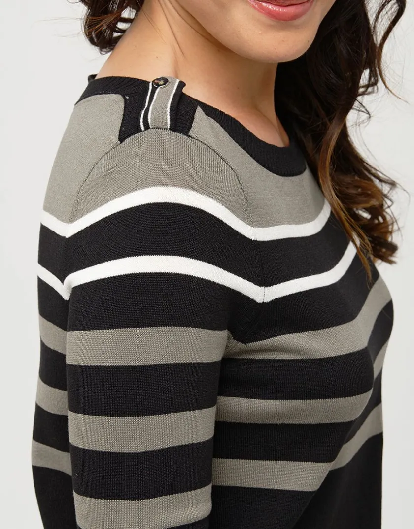 Online Pull noir rayé Pulls|Maille