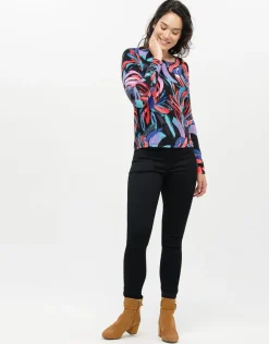 Fashion Pull noir rose à motifs Pulls|Maille