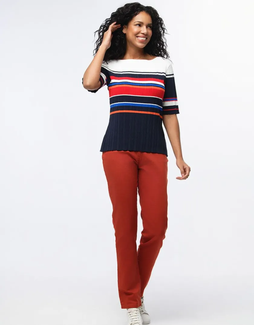 Outlet Pull rayé manches courtes Pulls|Maille