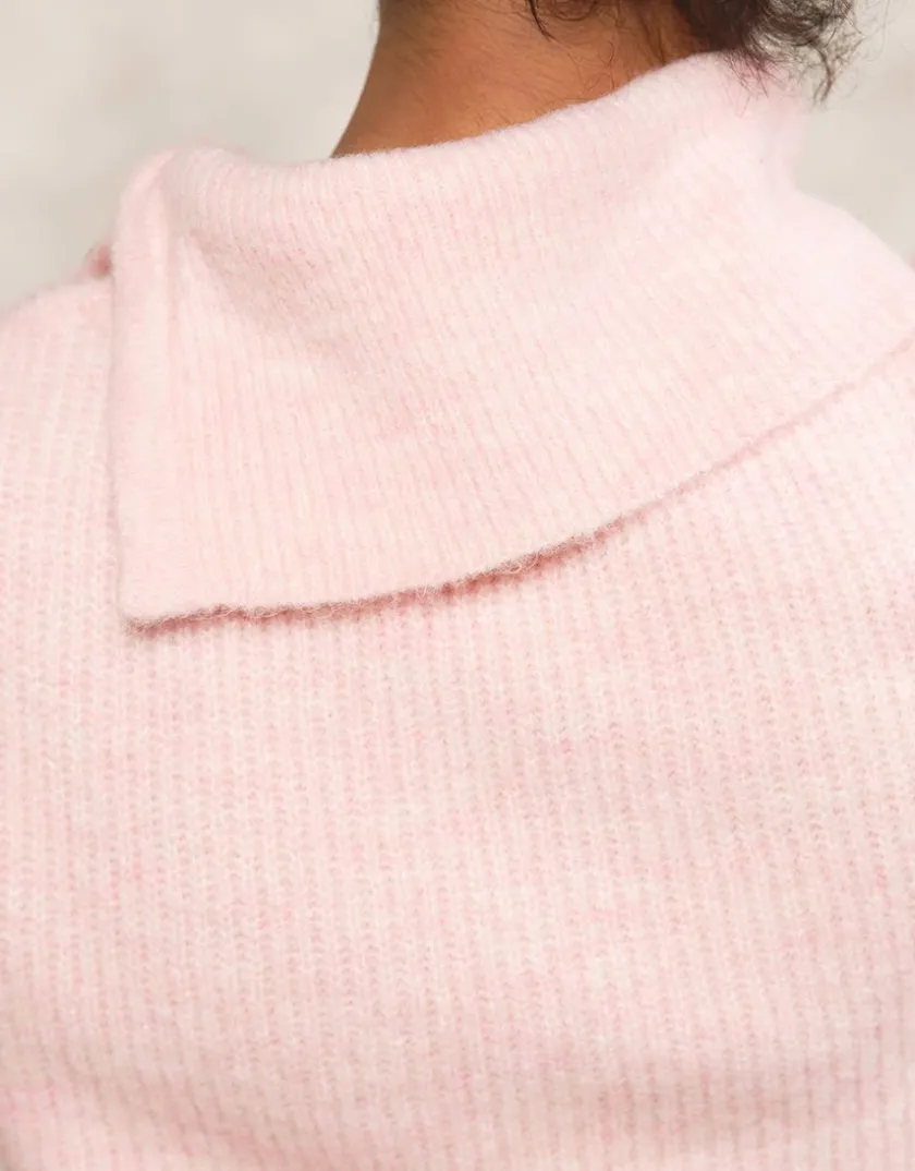 Hot Pull rose col montant Pulls|Maille