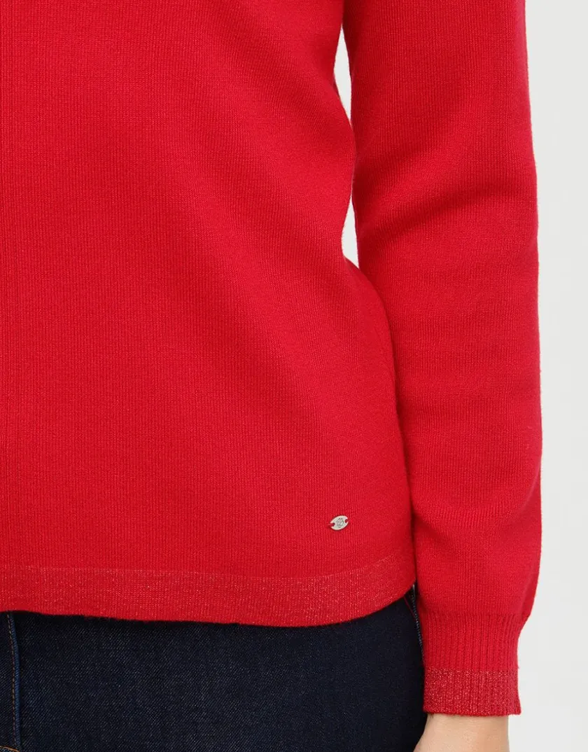 Online Pull rouge col irisé Pulls|Maille